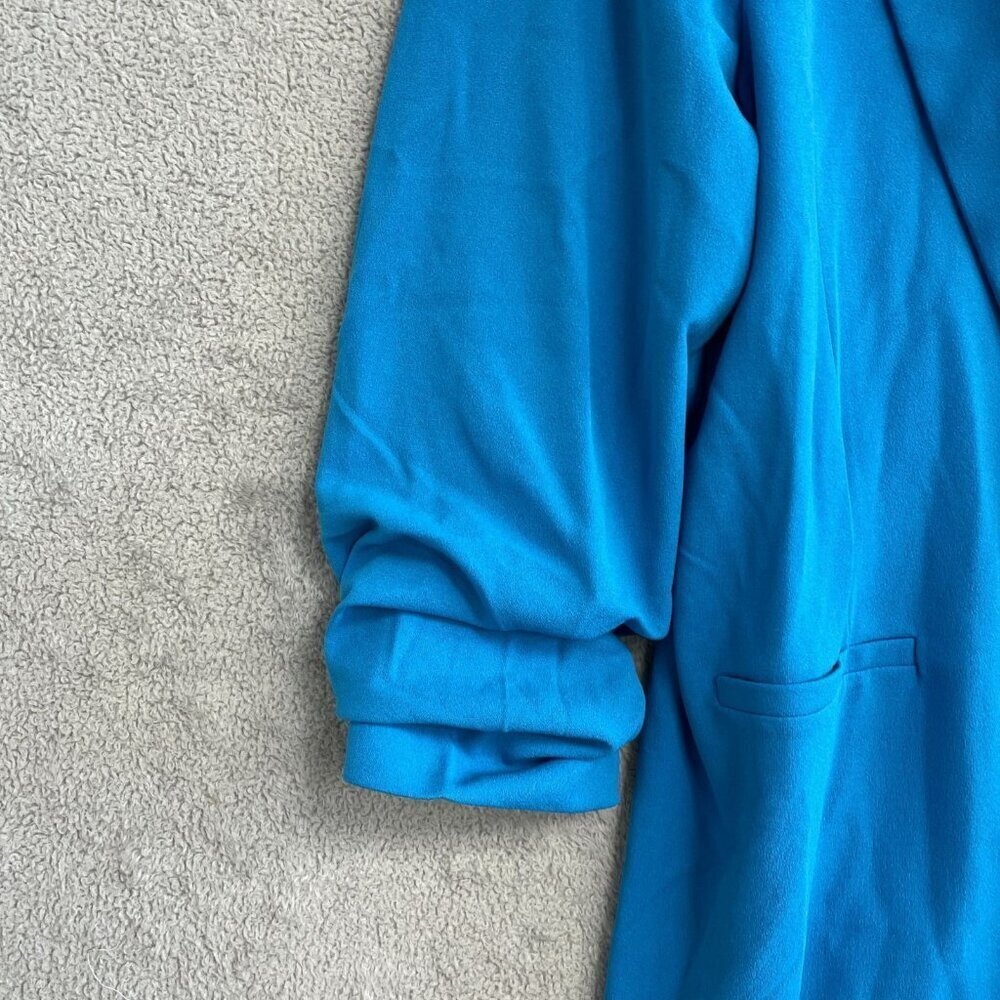 NEW Dakota Blue Crepe Blazer Women's XXL Ruched Sleeve Open front Casual - Picture 8 of 13